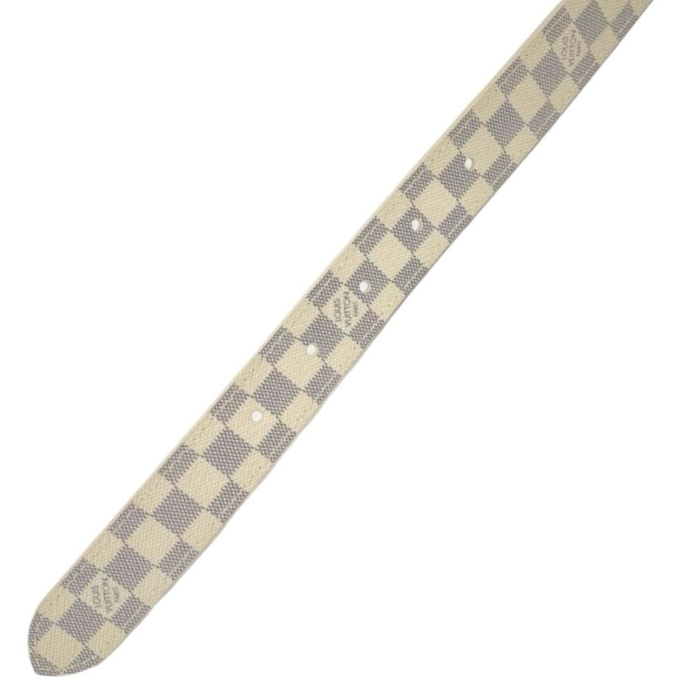 Louis Vuitton M9782 Damier Azur 25mm Gold Buckle Belt, Size 85/34 - Picture 4 of 6